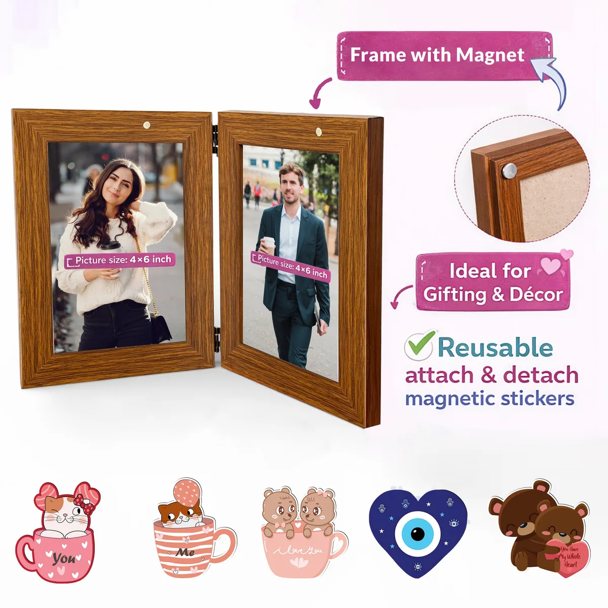 Lovio MDF Photo Frame with Magnetic Stickers media 4