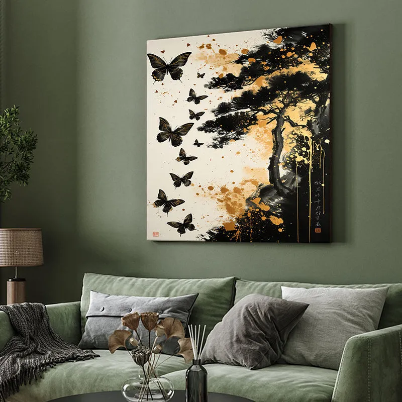 Silhouette Butterflies Wall Painting media 4