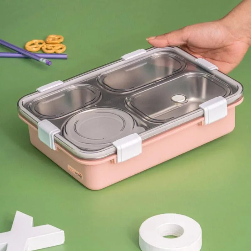 Emerio Lunch Box With Compartments (Pink) - 750 ML media 3