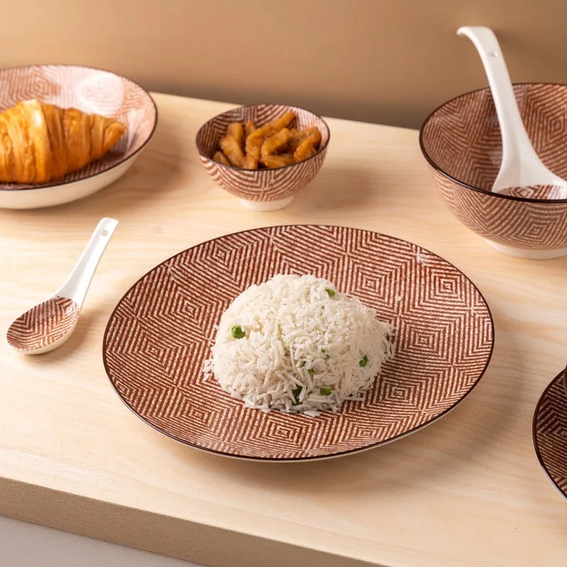 DineCrest Porcelain Dinner Set (Orange) - 35 Piece Set media 5