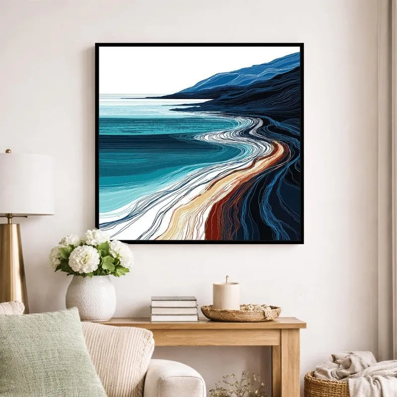 Costal Bliss Canvas Wall Art With Frame media 3