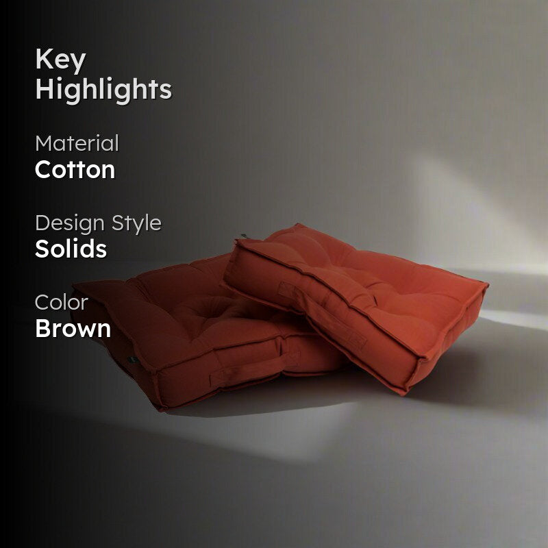 Tara Floor Cushion (Terracotta Brown) - Set Of Two media 2