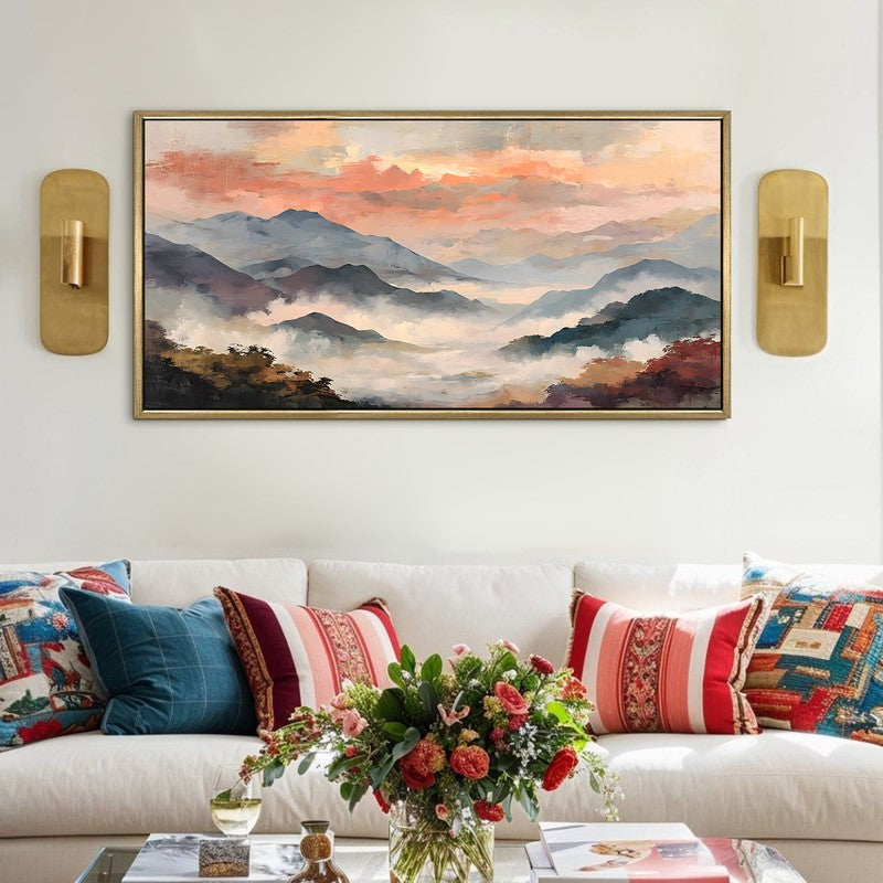 Morning Haze Canvas Wall Painting With Frame