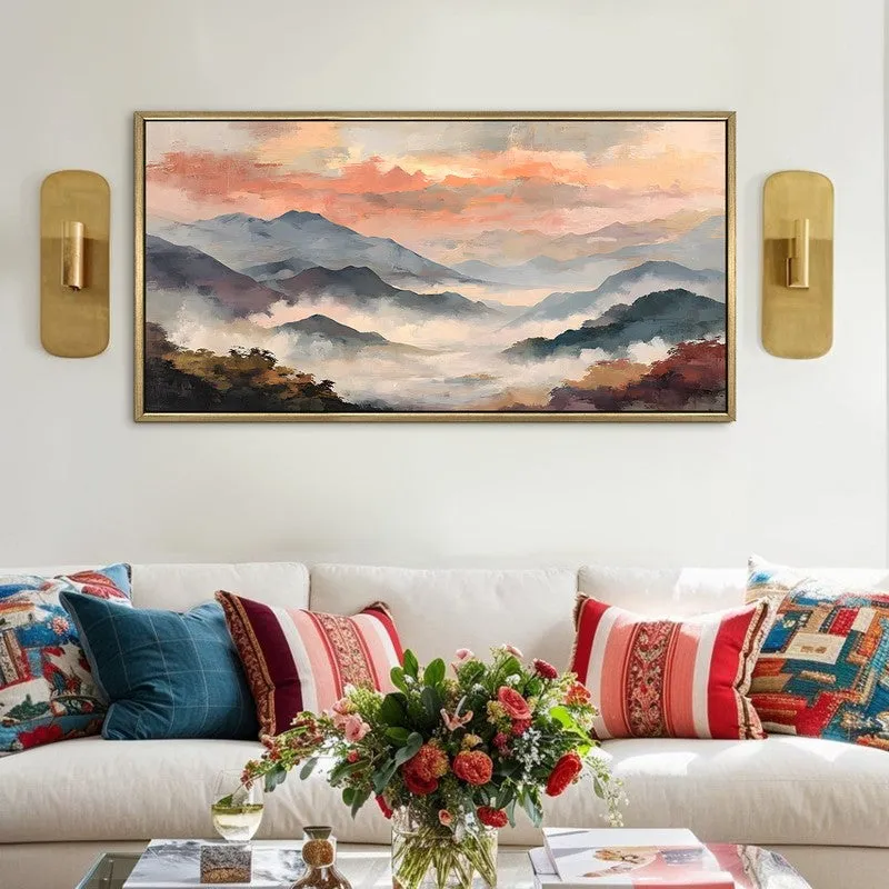 Morning Haze Canvas Wall Painting With Frame media 1