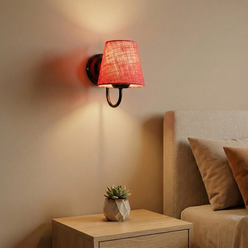 OrbitShade Soft Loom Jute Wall Lamp - Pink