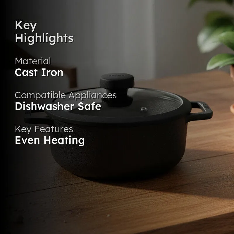 Meyer Cast Iron Cooking Pot with Lid - 2800 ML media 2
