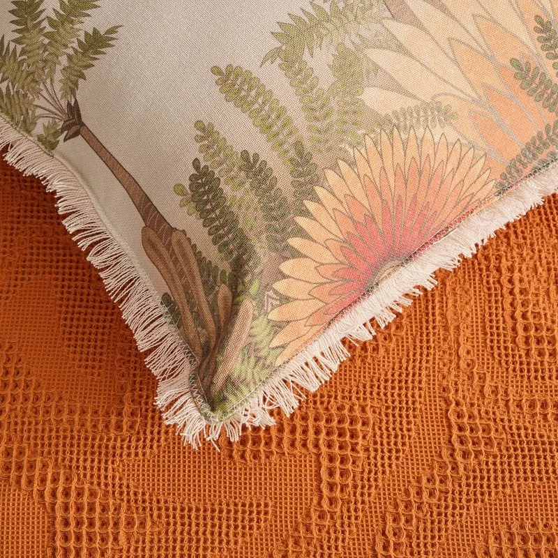 Solid Calm Cotton Bedcover (Orange) (350 Gsm) - Two Piece Set media 4