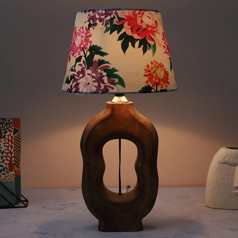 Miyabi Hewn Printed Mango Wood Table Lamp - Multicolor media 1