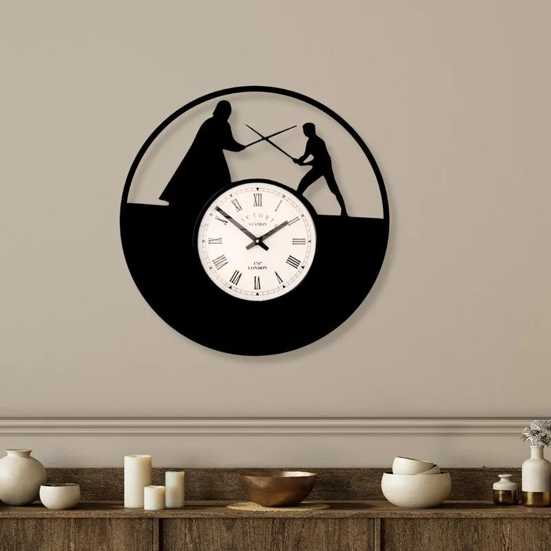 Fighter Steel Analog Wall Clock - Black media 1