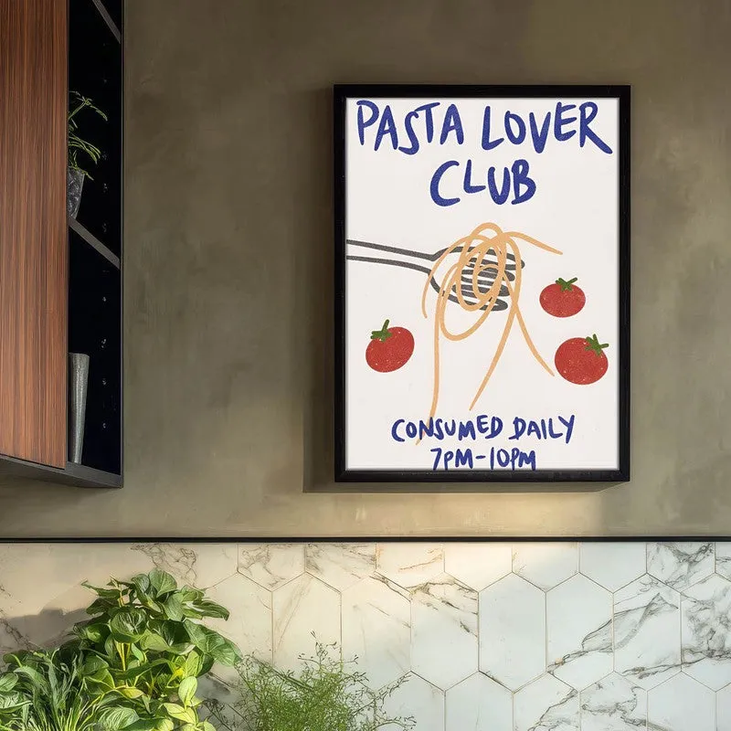 The Pasta Club Archival Canvas Wall Art - Black media 3