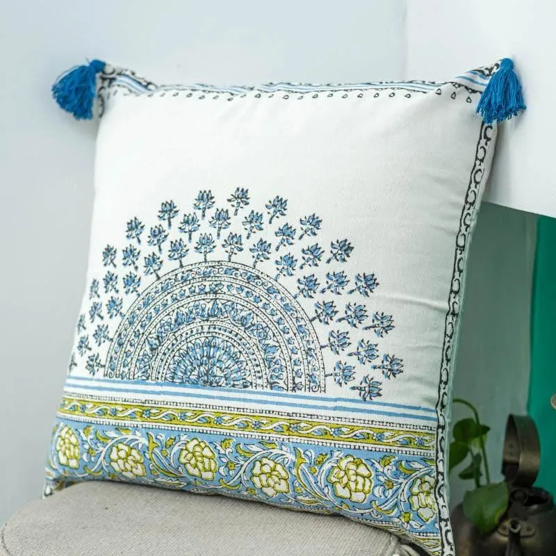 Floral Blockprint Cushion Cover media 3