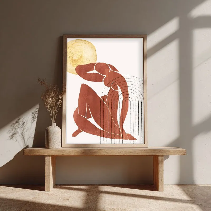 Embrace of Silence Canvas Wall Painting With Brown Frame media 4