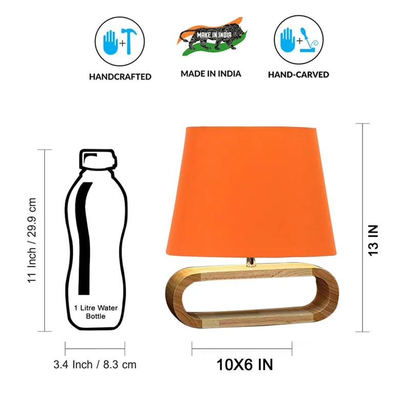 Cotin I Curve Cotton Table Lamp - Orange,Brown media 8