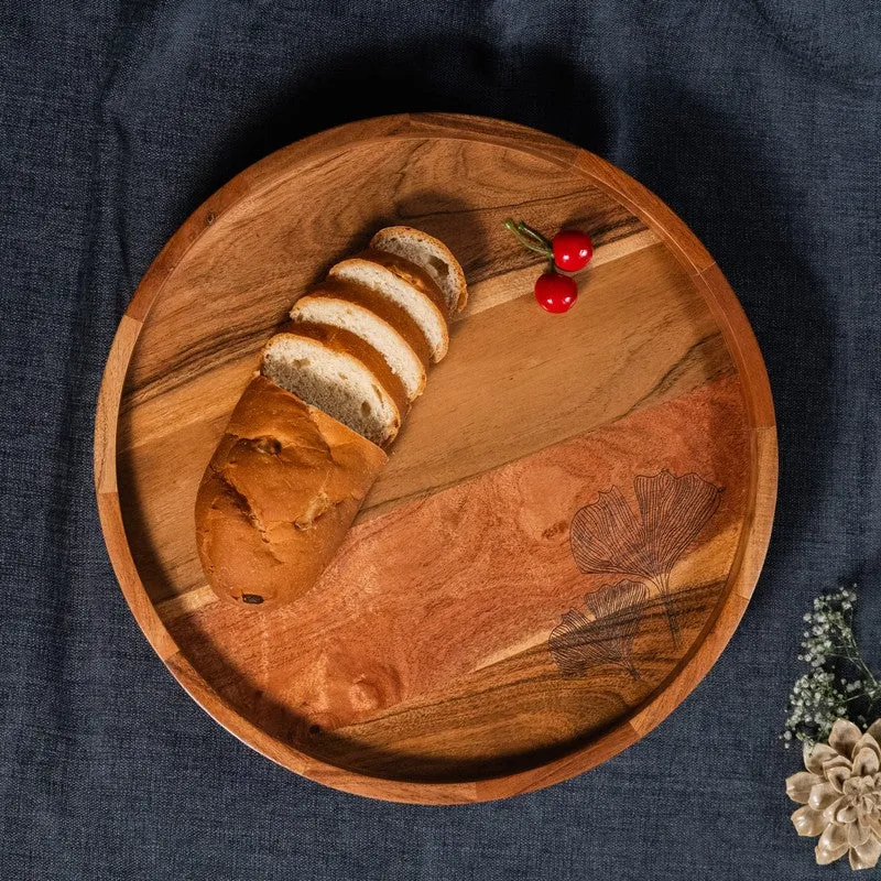 Artistry Printed Wood Rotating Serving Platter media 4