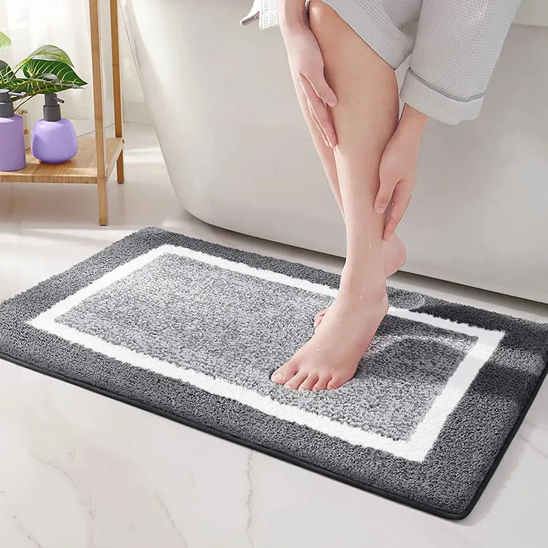 Luxe Anti Skid Bath Mat (Grey) - Set Of Four media 3