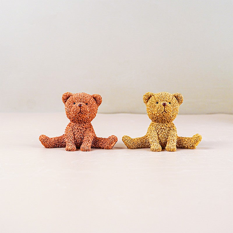 Cuddle Pals Decorative Bears Showpieces (Brown,yellow) - Set Of Two media 3