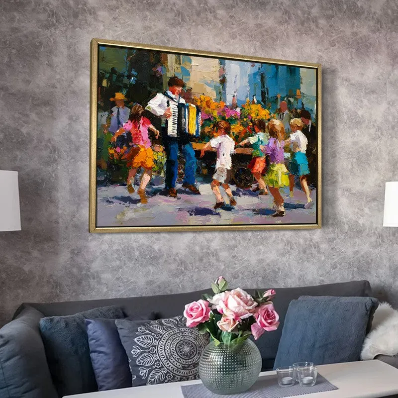 Joyful Market Canvas Wall Painting With Frame media 6