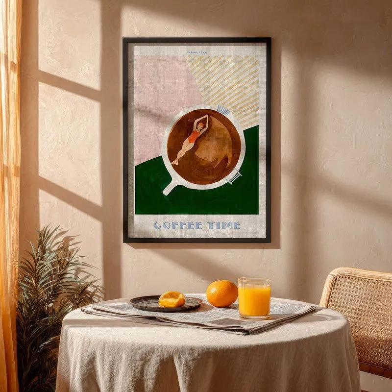 FloatingCoffee Archival Canvas Wall Art - Black media 4