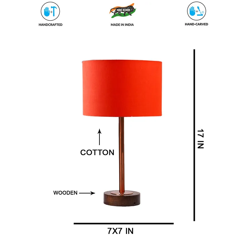 Cotin I Rodin Wooden Table Lamp - Orange,Copper,Brown media 7