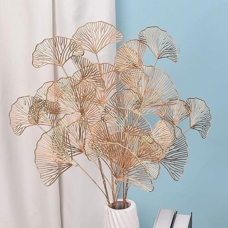 Golden Wishes Polyester Artificial Flower Sticks - Set Of Two media 5