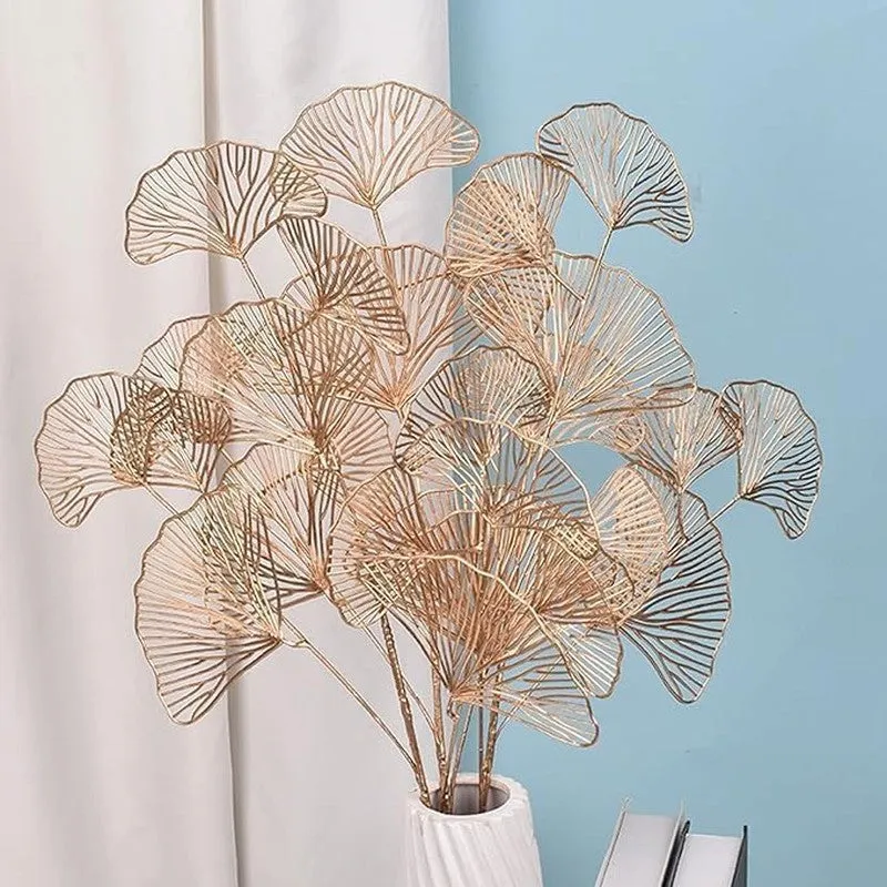 Golden Wishes Polyester Artificial Flower Sticks - Set Of Two media 5