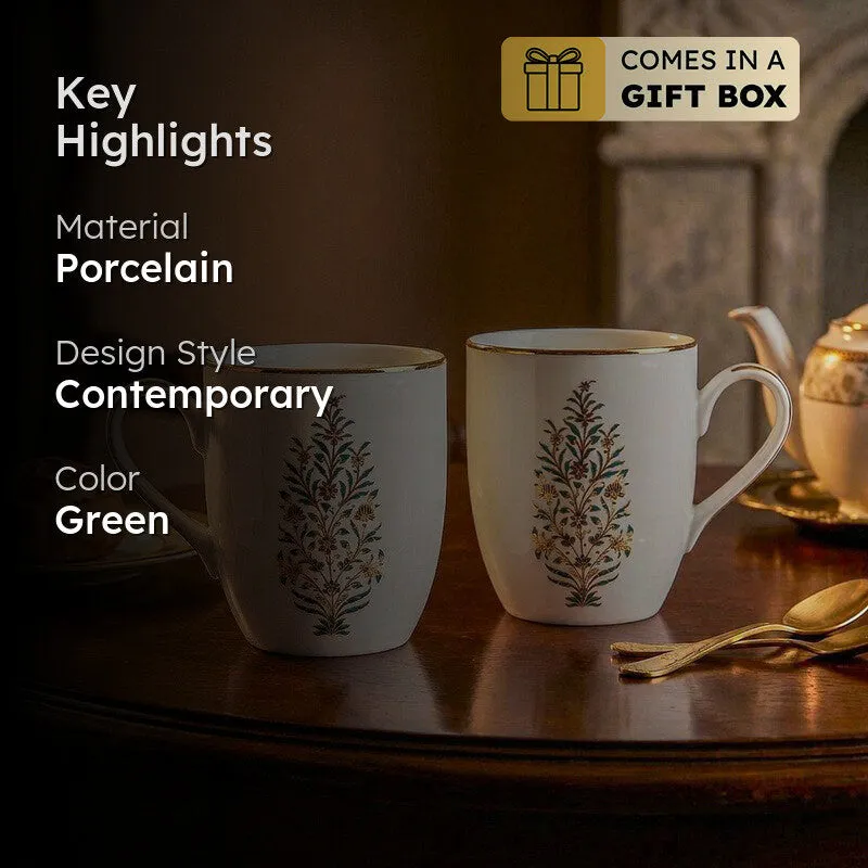 Gilded Shahi Coupe 24k Gold Brushed Porcelain Coffee Mug(280 mL Each) - Set Of Four media 2