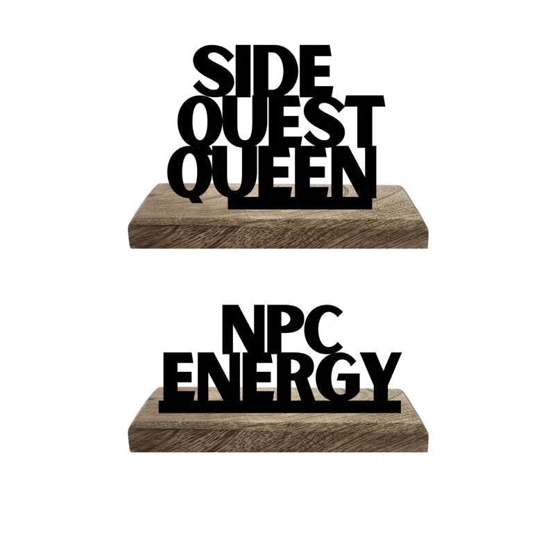 Side Quest Queen Typography Showpiece - Set Of Two media 4
