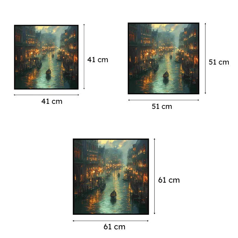 Lights Of Venice Canvas Wall Art With Frame media 6