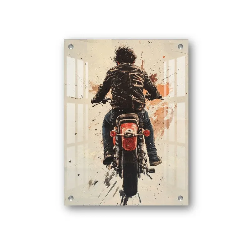 Rider on Wheels Motion Acrylic Art media 3