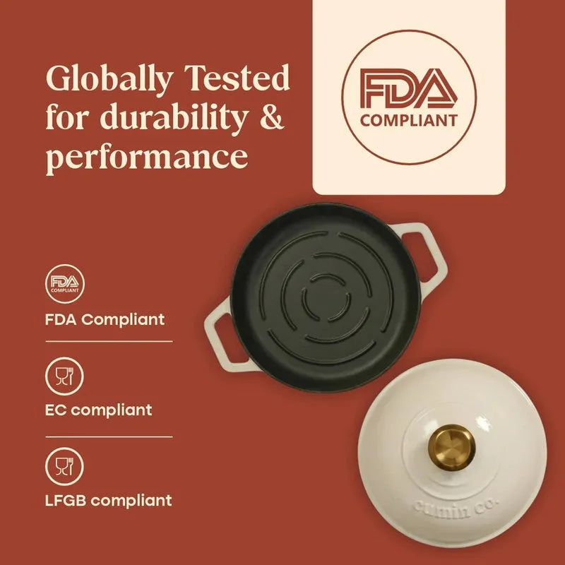 Cumin Co Enamel Cast Iron Bread Oven (White) - 1000 mL media 8