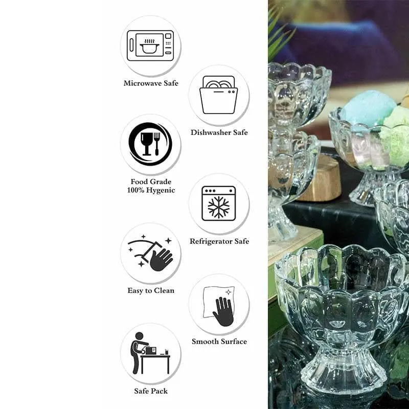 Moda Crysto Ice Cream Bowl - Set of Six media 6