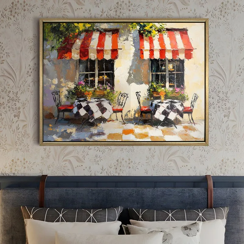 Parisian Cafe Canvas Wall Painting With Frame media 5