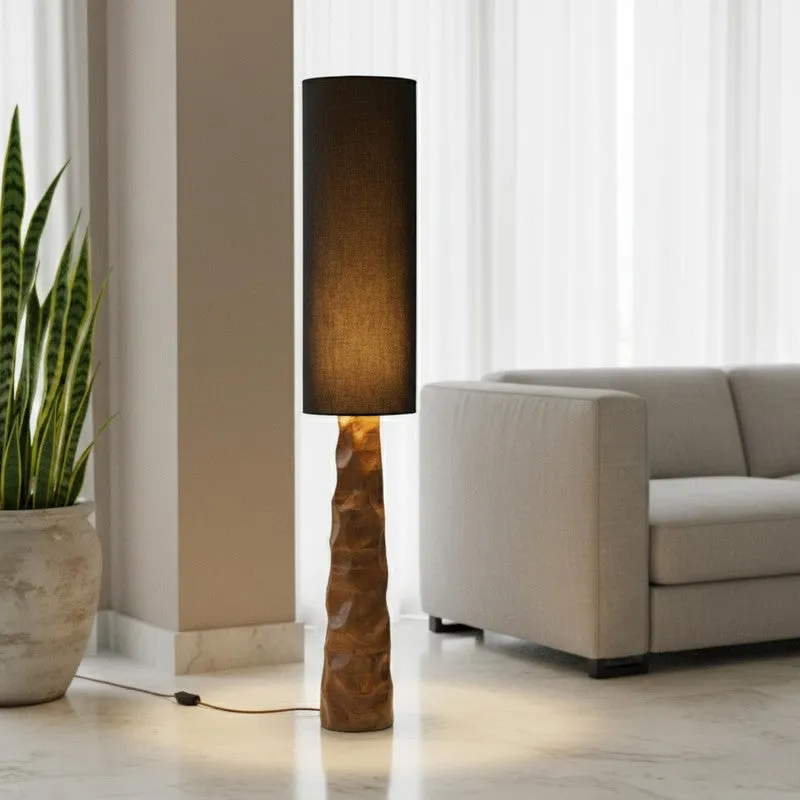 Tall Black Mango Wood Floor Lamp media 5