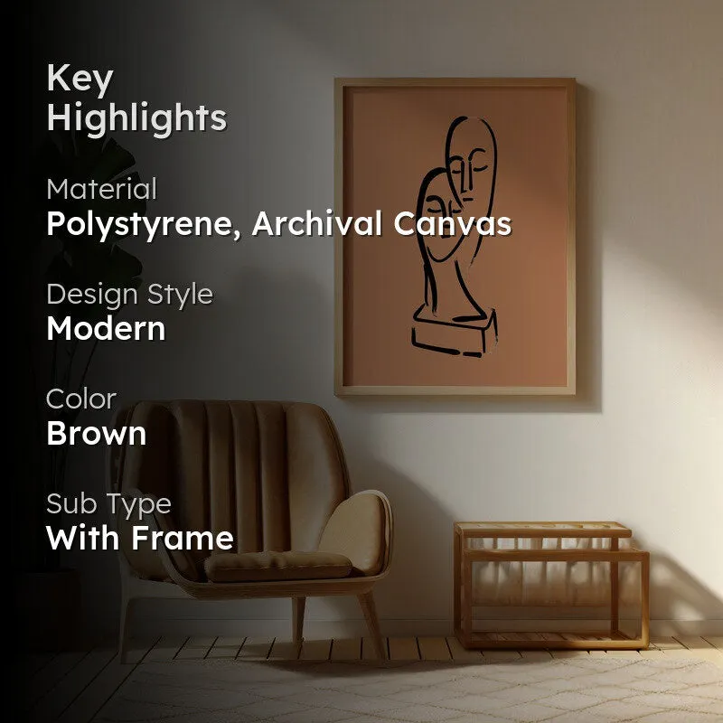 Two Souls Archival Canvas Wall Art - Natural Brown Frame media 2