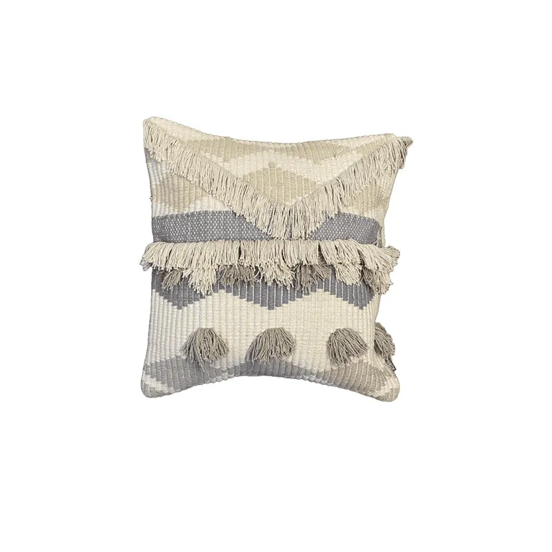 Button Bubble Tufted Cushion Cover (Grey) - Set Of Five media 4