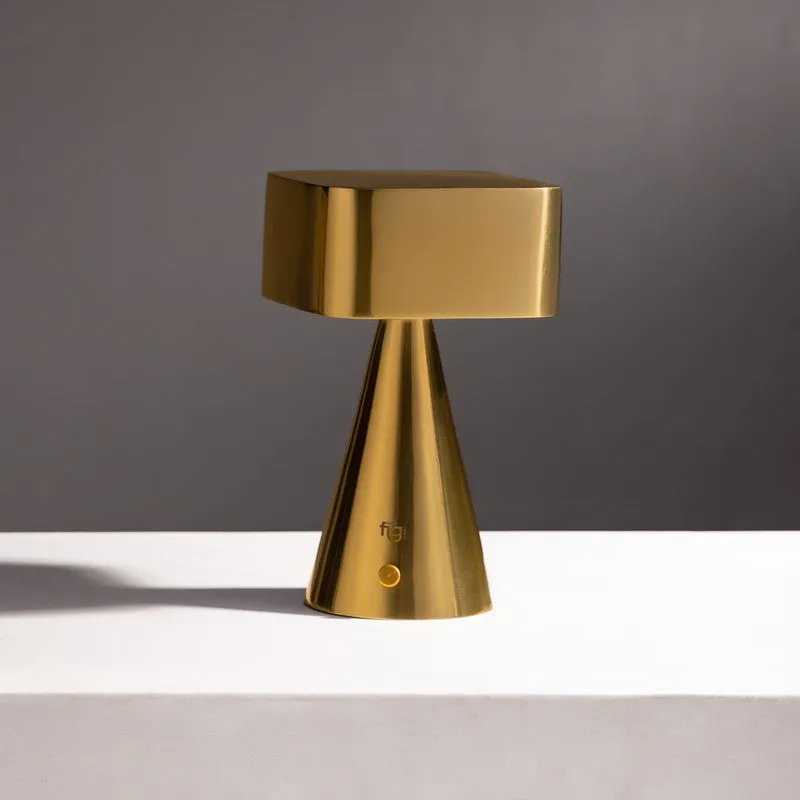 Fig Living Chrome Stainless Steel Portable Lamp - Gold media 6