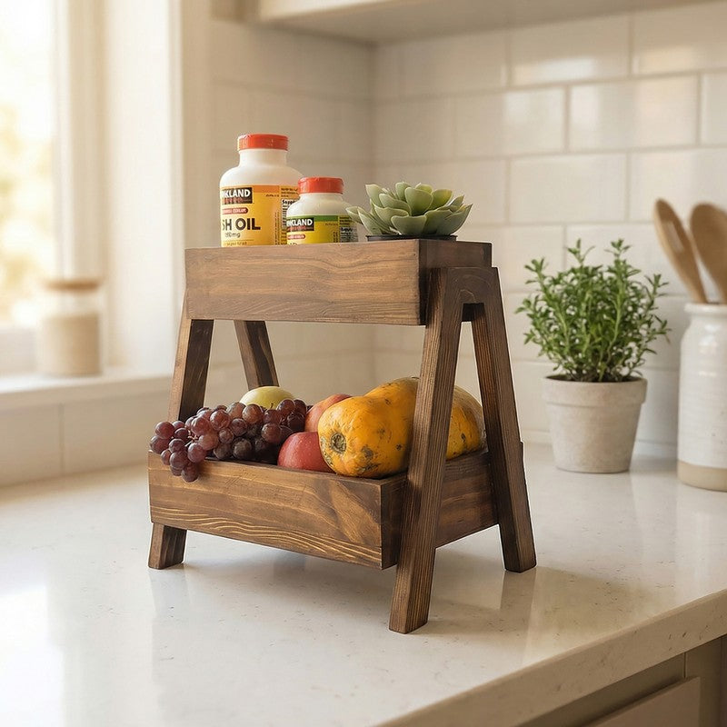Osaka Wooden Kitchen Countertop Organiser