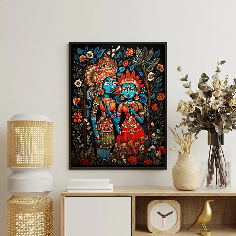 Krishna Rasha Chithra Canvas Wall Art media 3