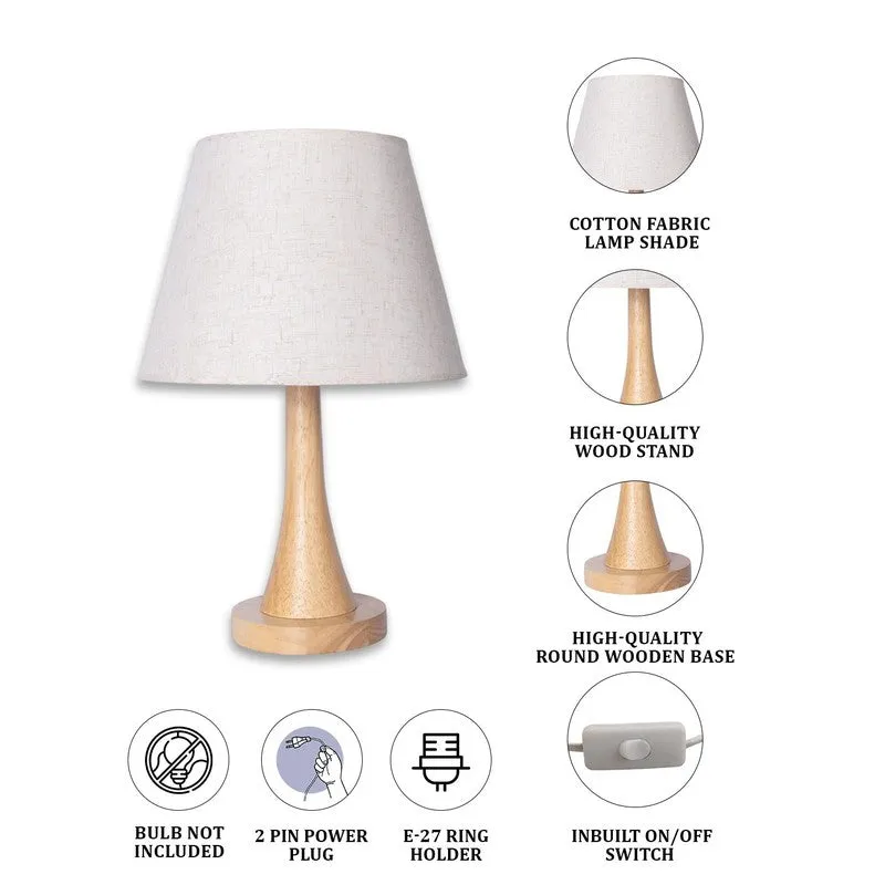AarviDecor Islington Designer Cotton Table Lamp - White media 7