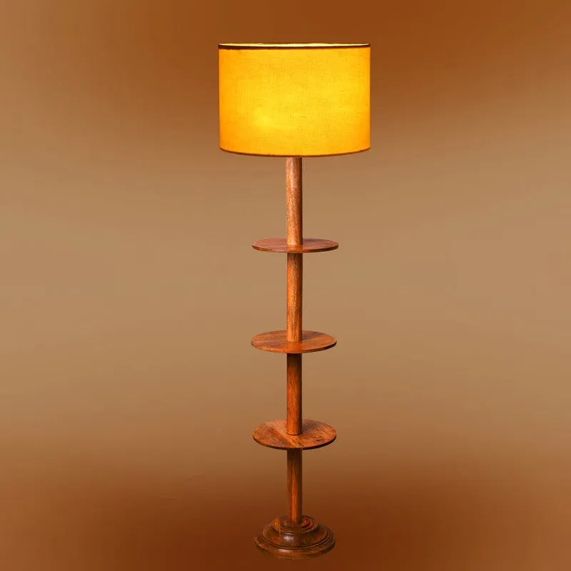 LumiCrate Tower Wooden Floor Lamp - Yellow media 7