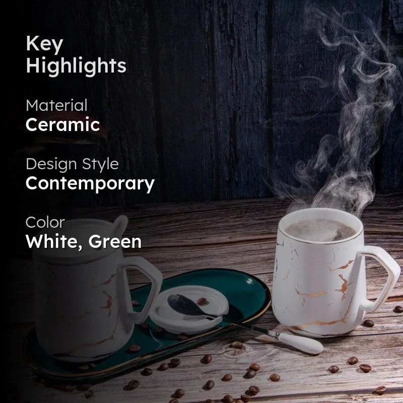 Goldira Ceramic Coffee Mug (400 mL Each) - Five Piece Set media 2