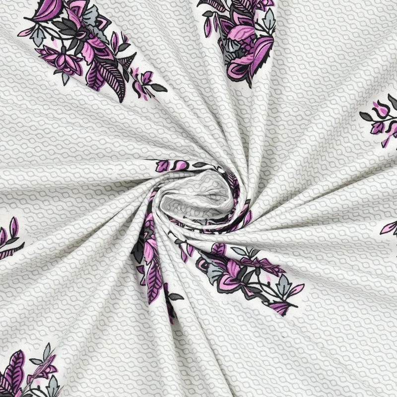 Royalra Cotton Bedsheet (Pink,White) - 240 TC media 5