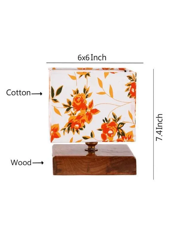 Orange Poppy Square Fabric Table Lamp - Multicolor media 6