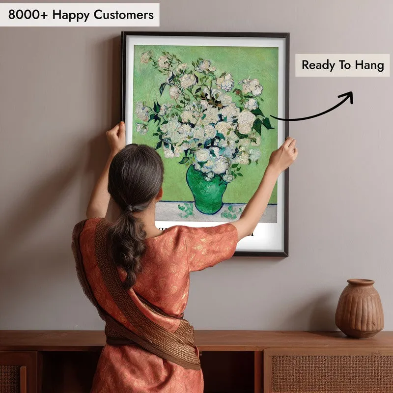 Roses Vincent Van Gogh Archival Canvas Wall Painting - Black Frame media 6