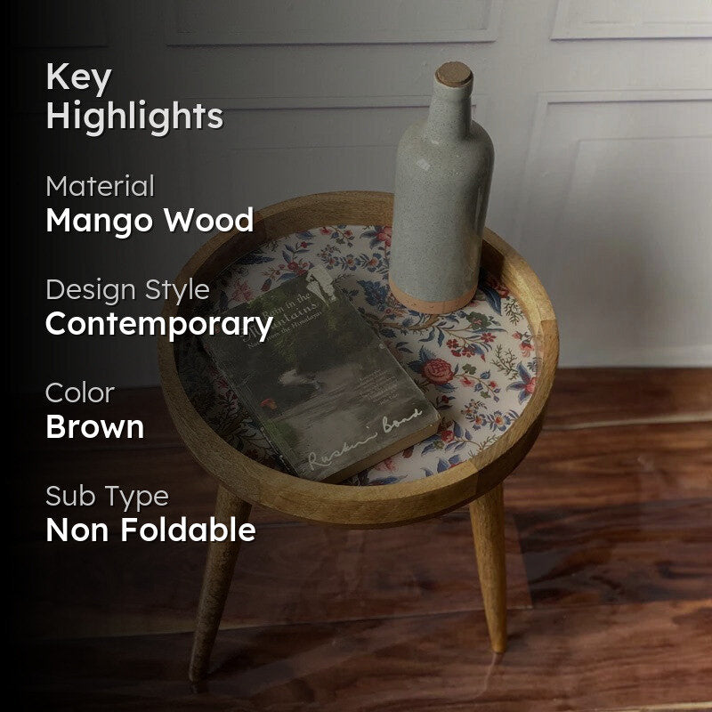 Lemya Mango wood Stool media 2