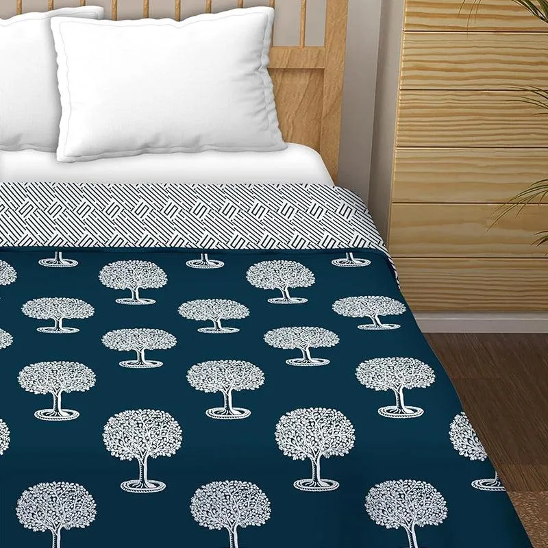 Moohina Reversible Cotton Dohar (Blue)  - 180 GSM media 4
