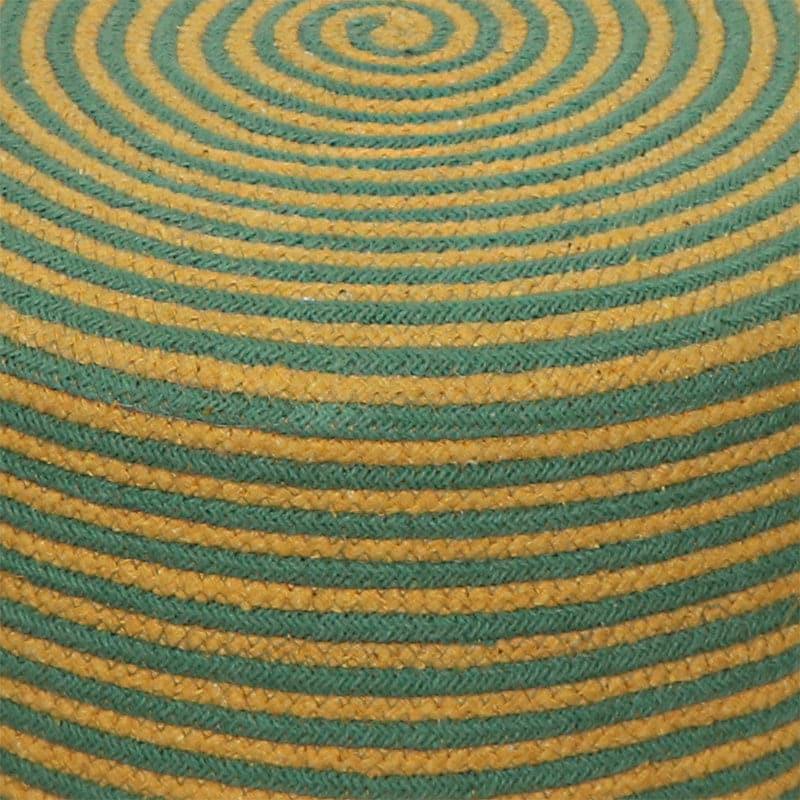 Junis Striped Juco Ottoman - Green & Yellow media 4