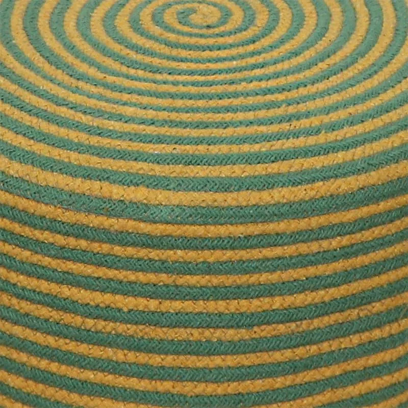 Junis Striped Juco Ottoman - Green & Yellow media 4