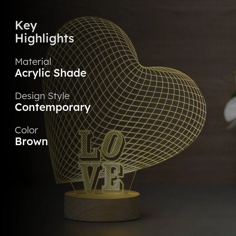 Love Balloon Luminance LED Acrylic Table Lamp - Brown media 2