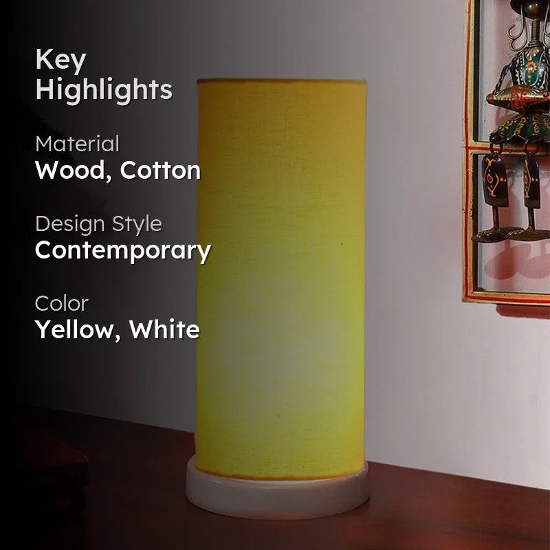 Esto Tower Wooden Table Lamp - Yellow,White media 2